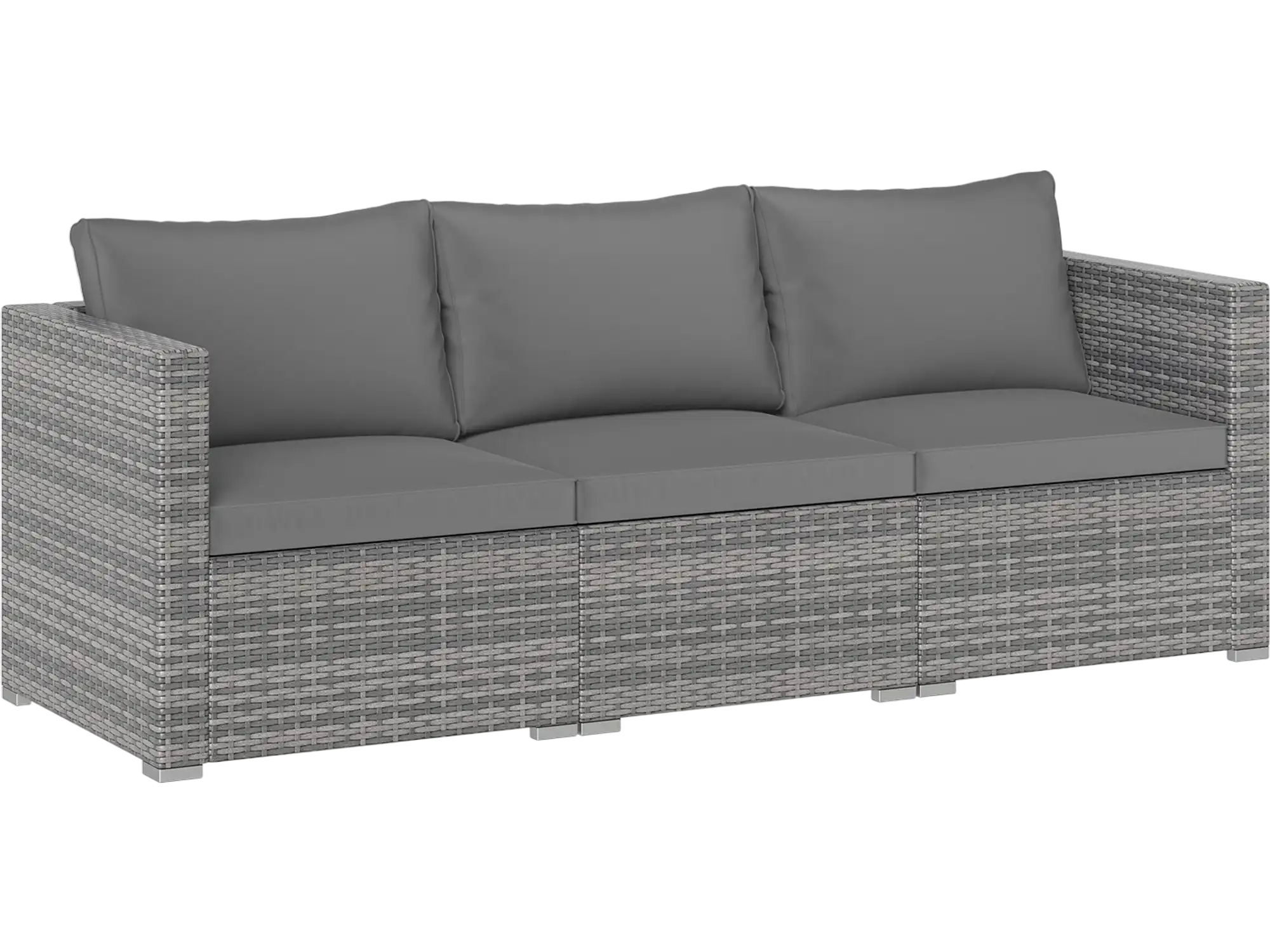 Costway 3-Pc Patio Sectional Sofa Set PE Rattan Modular Couch 70349496 New