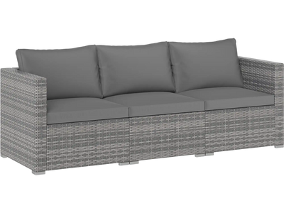 Costway 3-Pc Patio Sectional Sofa Set PE Rattan Modular Couch 70349496 New