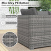 Hand-woven gray PE rattan sectional sofa set with soft cushions, ideal for patio and garden relaxation.