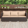 3 Pieces Patio Sectional Sofa Set with Soft Cushions-Beige - Gallery View 1 of 10