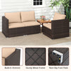 3-piece patio sectional sofa set with beige cushions, sturdy metal frame, and built-in armrests for outdoor relaxation.