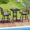 Stylish patio swivel bar chair with soft cushions and sturdy metal construction, perfect for comfortable outdoor seating.
