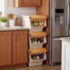 3 Pieces Storage Bins on Wheels Stackable Plastic Boxes with Stay-Open Lid (M)-Orange - Gallery View 1 of 9