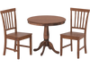 3 Pieces Wooden Dining Table and Chair Set for Cafe Kitchen Living Room