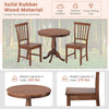 3-piece wooden dining table and chair set in solid rubber wood, perfect for kitchen or cafe use with ergonomic design.