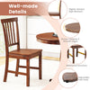 Wooden dining chair with slanted backrest and solid rubber wood legs, ideal for cafe or kitchen use.