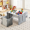 3-Piese Toddler Set with 2 Stools and Activity Table-Gray - Gallery View 1 of 10