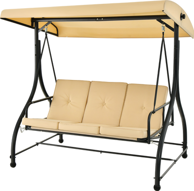 Costway Outdoor Porch Swing 3 Seat with Adjustable Canopy New