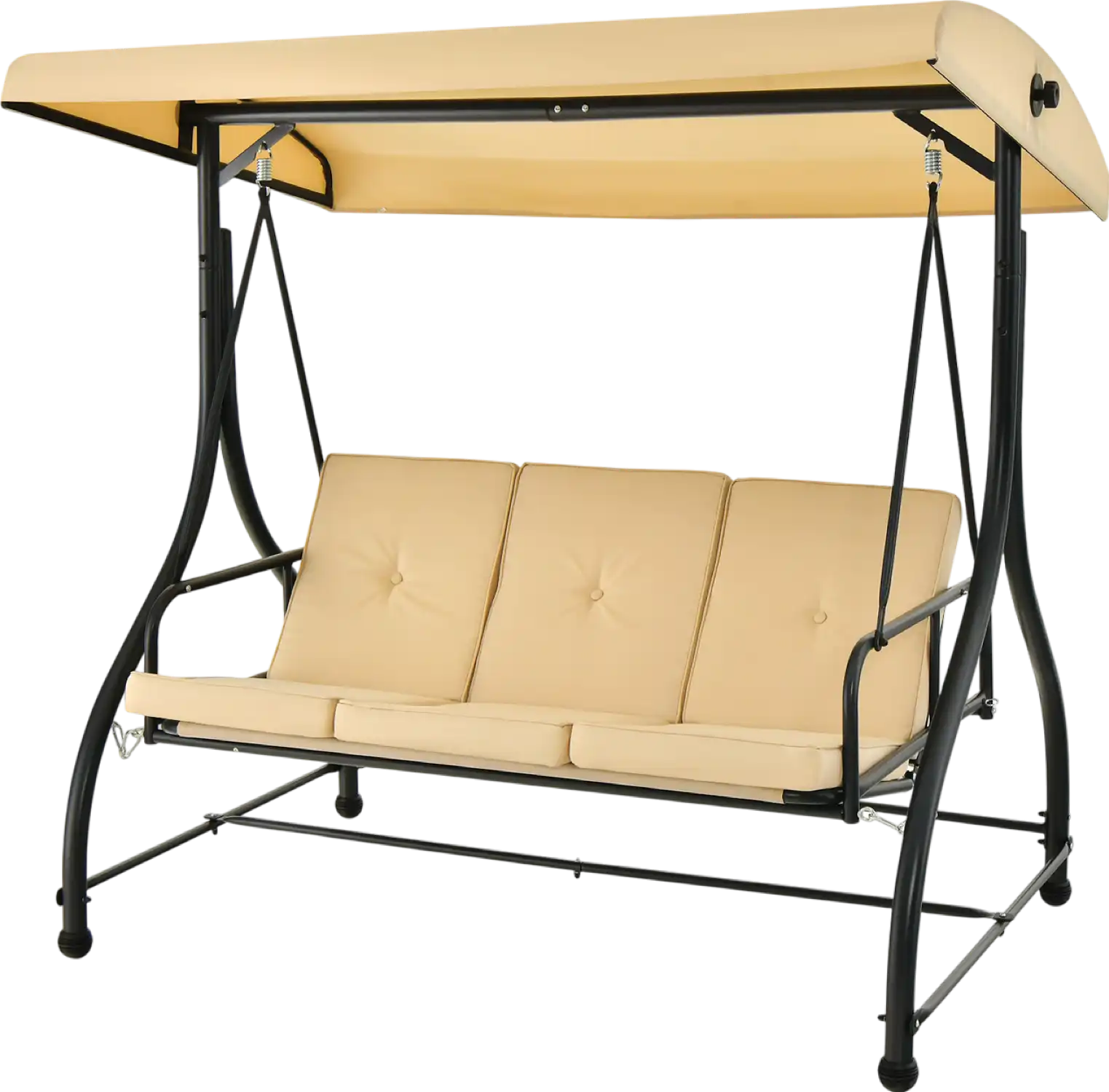Costway Outdoor Porch Swing 3 Seat with Adjustable Canopy New