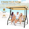 Costway Outdoor Porch Swing 3 Seat with Adjustable Canopy New