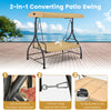 Costway Outdoor Porch Swing 3 Seat with Adjustable Canopy New