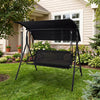 3-Seat Outdoor Patio Swing Chair with Breathable Mesh Fabrics-Black - Gallery View 1 of 10