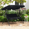 3 Seat Outdoor Patio Canopy Swing with Cushioned Steel Frame-Black - Gallery View 1 of 10