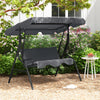 3-Seat Outdoor Patio Canopy Swing with Cushioned Steel Frame-Gray - Gallery View 1 of 11