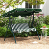 3 Seat Outdoor Patio Canopy Swing with Cushioned Steel Frame-Green - Gallery View 1 of 10