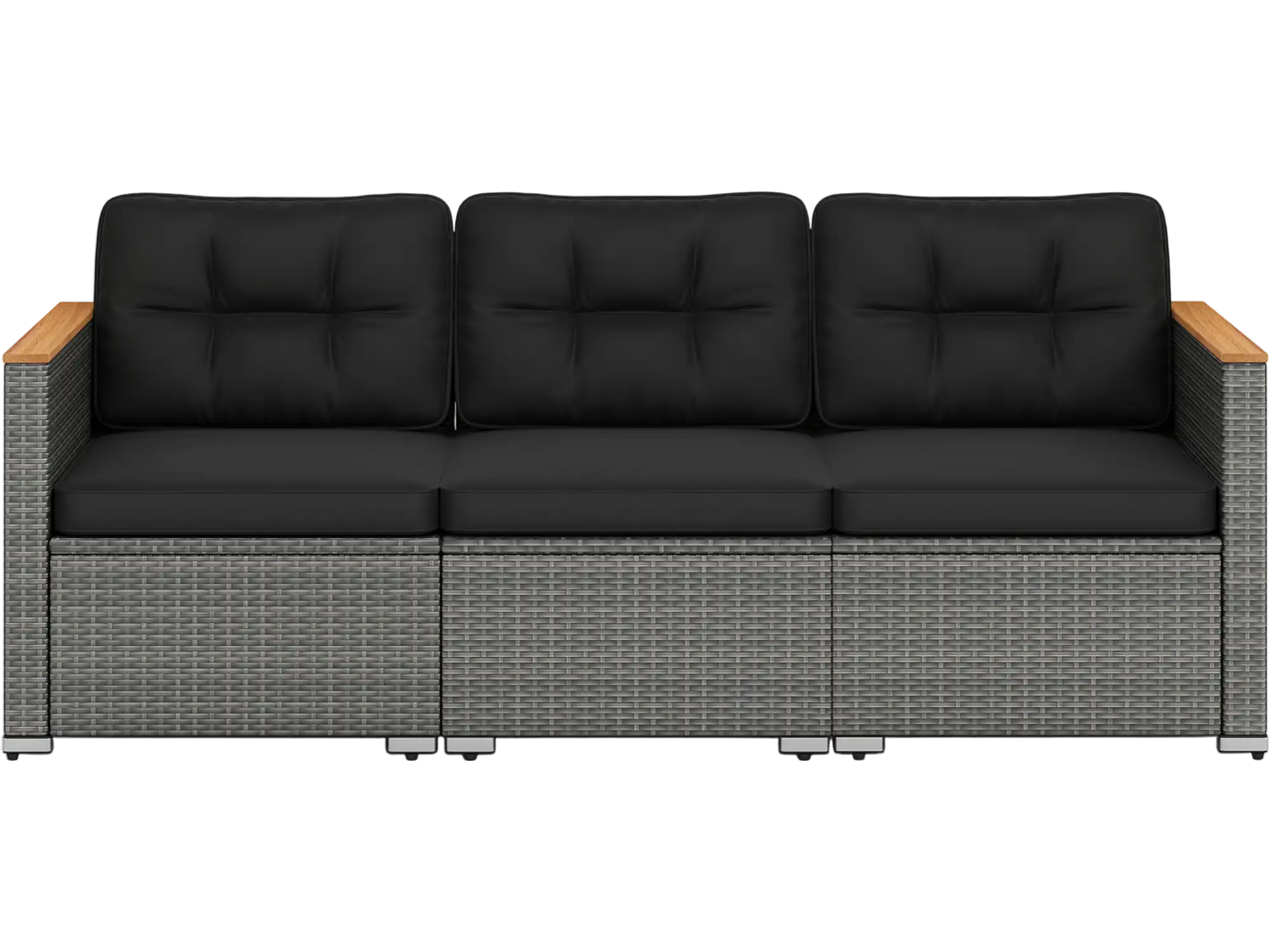 Costway 3-Seat Patio PE Rattan Deep Seating Sofa Couch Cushion 316972458 New