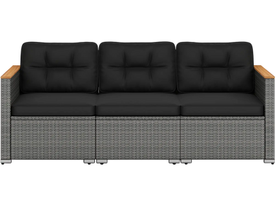Costway 3-Seat Patio PE Rattan Deep Seating Sofa Couch Cushion 316972458 New