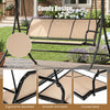 3-seat patio swing chair with adjustable canopy, breathable fabric seat, ergonomic backrest, and curved armrests for.