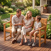 3-seater outdoor wooden bench with backrest, made of solid fir wood, perfect for relaxing moments in your garden.
