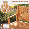 3-seater outdoor wooden bench with a solid fir wood frame, breathable slatted design, and wide armrests for comfort.