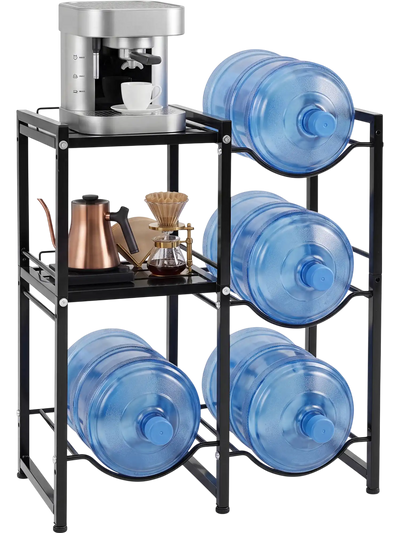 Costway 3-Tier 5 Gallon Water Jug Holder with Shelves 59349156 New