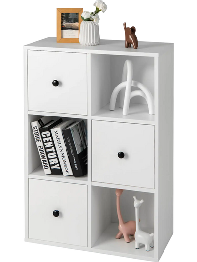Costway 3-Tier Bookshelf with Anti-Toppling Device for Living Room 91428573 New