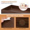 Close-up of the 3-tier side end table in walnut with a 2.5" guardrail, featuring an easy-to-clean surface.