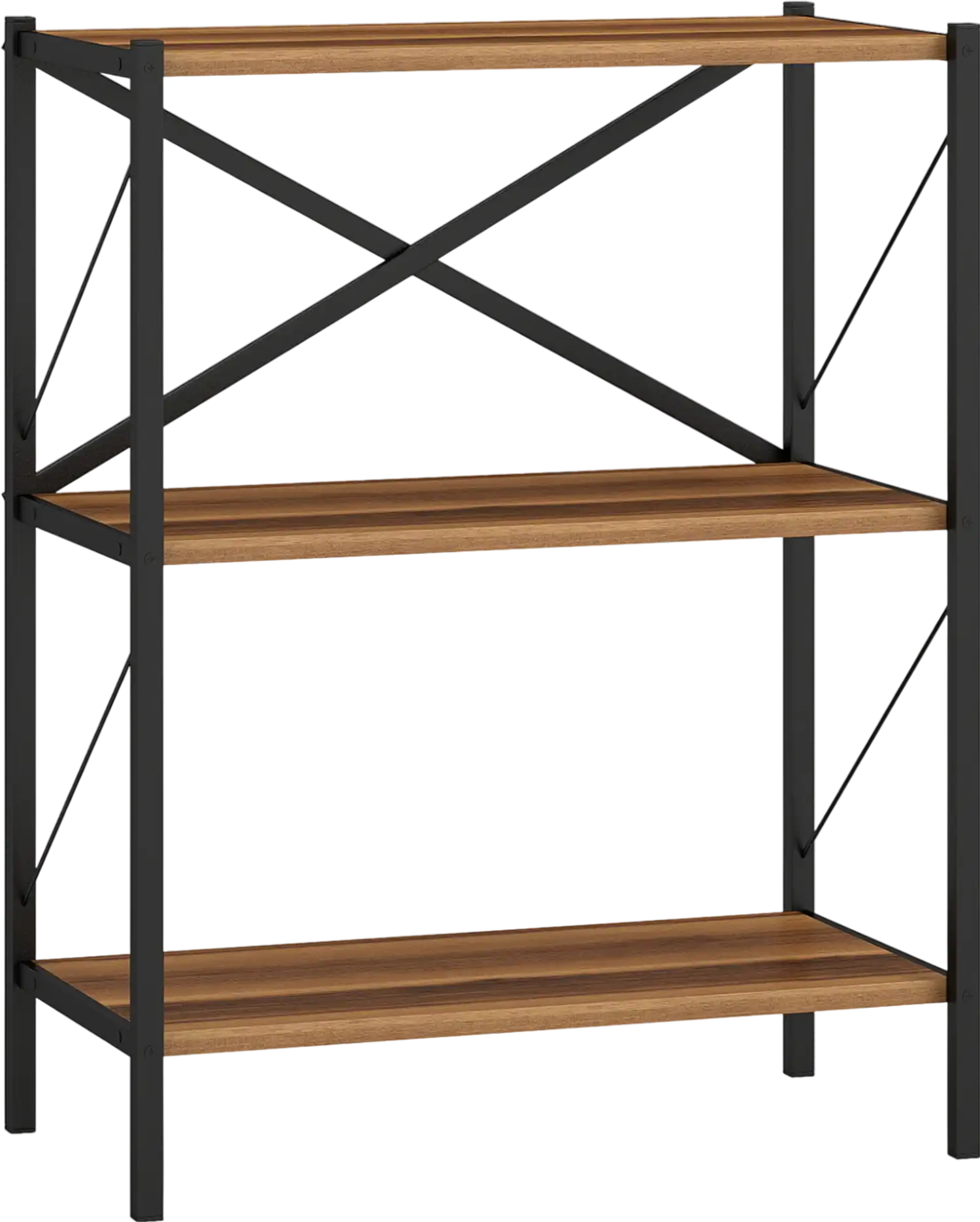 Costway 3-Tier Bookshelf Heavy-Duty Metal Frame 41279934 New