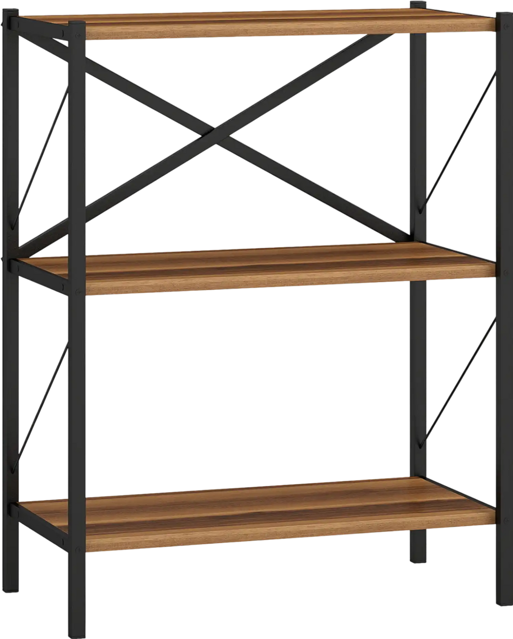 3-Tier Bookshelf with Heavy-Duty Metal Frame