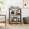 3-tier bookshelf showcasing a stylish metal frame and wooden shelves, perfect for plants and decorative items in any.