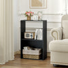 3-Tier Bookshelf with Open Storage Compartment and Freestanding Display Shelf-Black - Gallery View 1 of 9