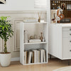 3-tier white bookshelf with open storage compartment, ideal for organizing books and decorations in any room.