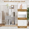 3-tier white bookshelf featuring an open storage compartment, sturdy boards, and easy-to-clean surface for versatile.