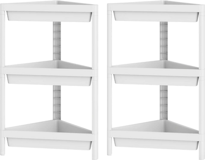 Costway 3-Tier Corner Shower Caddy 2-Pack Detachable Storage Cabinet 39381542 New