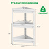 3-tier corner shower caddy in white with detachable design, featuring waterproof PP material and drainage holes for.