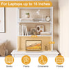 3-tier countertop storage hutch in white with open shelves, ideal for organizing books, plants, and ornaments.