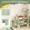 3-tier green dinosaur kids bookshelf with stable support legs and anti-topping device for nursery or bedroom.
