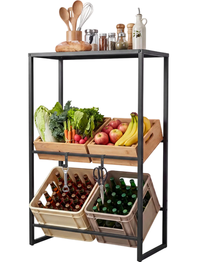 Costway 3-Tier Drink Crate Rack Shelf Beer Water Kitchen Garage 32207070 New