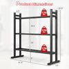 3-tier adjustable dumbbell rack in black with a 529LB capacity, designed for stability and space-saving in home gyms.
