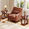 3-Tier End Tables with Charging Station Set of 2 with Open Storage Shelves-Cherry - Gallery View 1 of 10