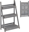 4-tier foldable plant stand made of fir wood features slatted shelves for improved sunlight exposure and air circulation.