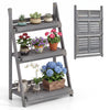 4-tier foldable plant stand made of fir wood features slatted shelves for optimal sunlight exposure and air circulation.