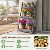 4-tier foldable plant stand made of selected fir wood, featuring slatted shelves for optimal sunlight exposure and air circulation.