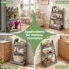 4-tier foldable plant stand with fir wood frame, ideal for displaying plants and organizing items in various settings.