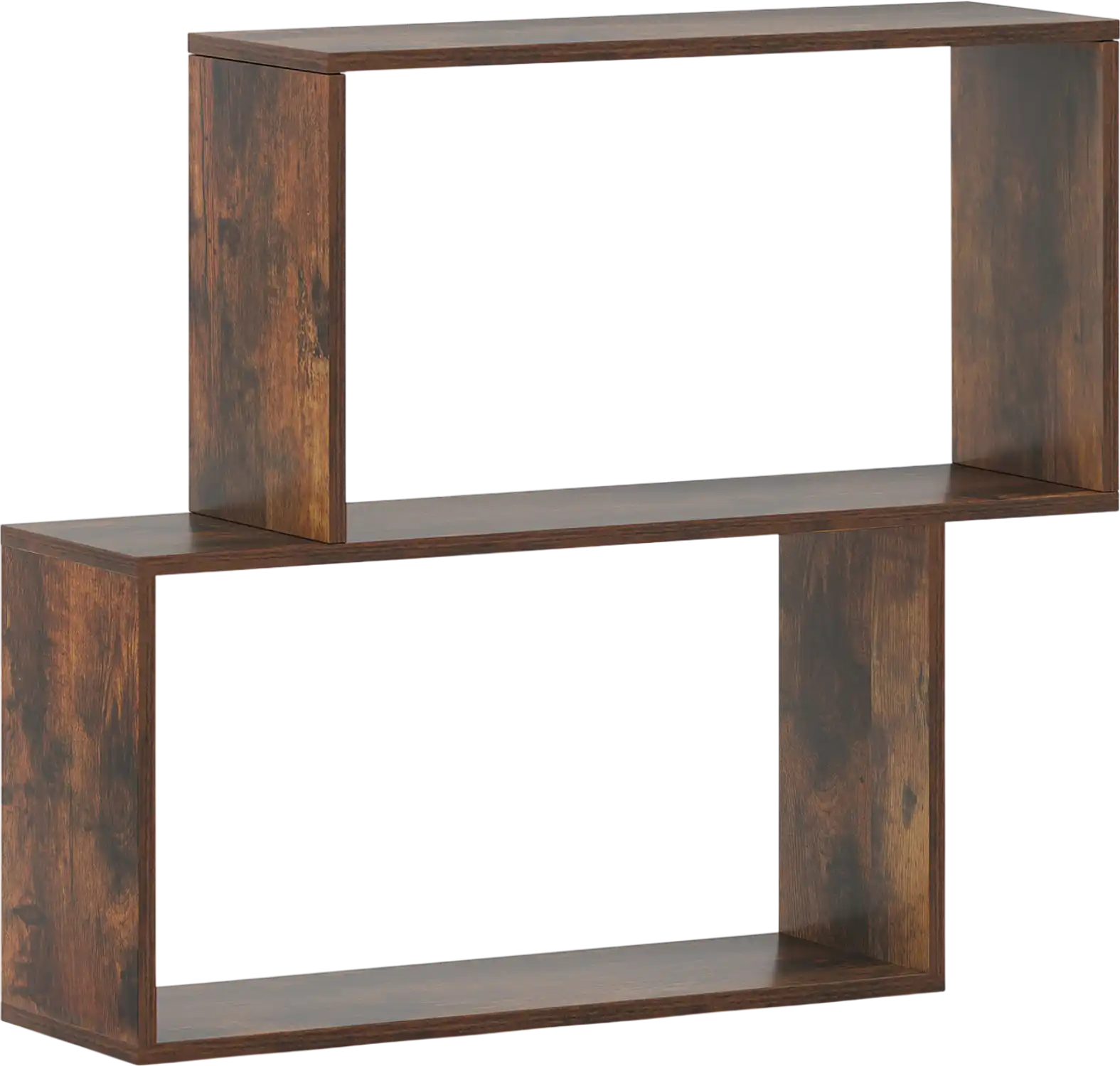 Costway 3-Tier Geometric Bookshelf Wooden Bookcase 2 Cubic Compartments 82075908 New