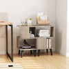 3-tier geometric bookshelf with open storage shelves, crafted from sturdy boards, ideal for compact spaces and modern.