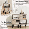 3-tier geometric bookshelf set of 2 with open storage shelves, ideal for organizing in small spaces or as nightstands.