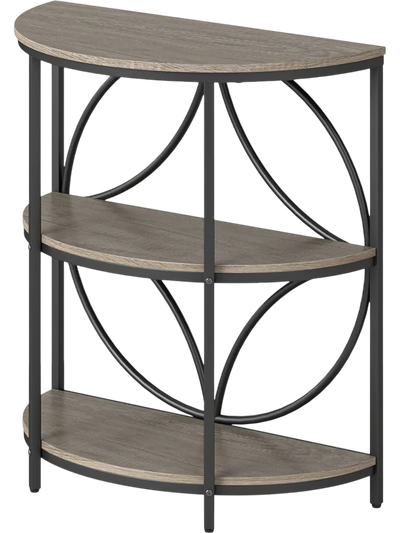 Costway 3-Tier Half Round End Side Table Metal Frame Living Room 72923277 New