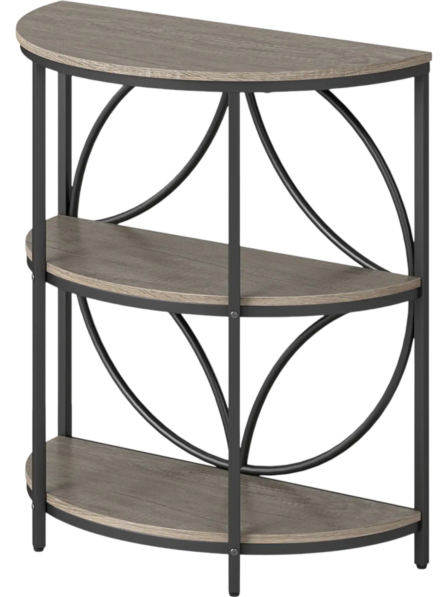 Costway 3-Tier Half Round End Table Metal Frame Living Room 72923277 New