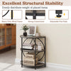 3-tier half round end table in gray with a heavy-duty metal frame, perfect for living room storage and decor.